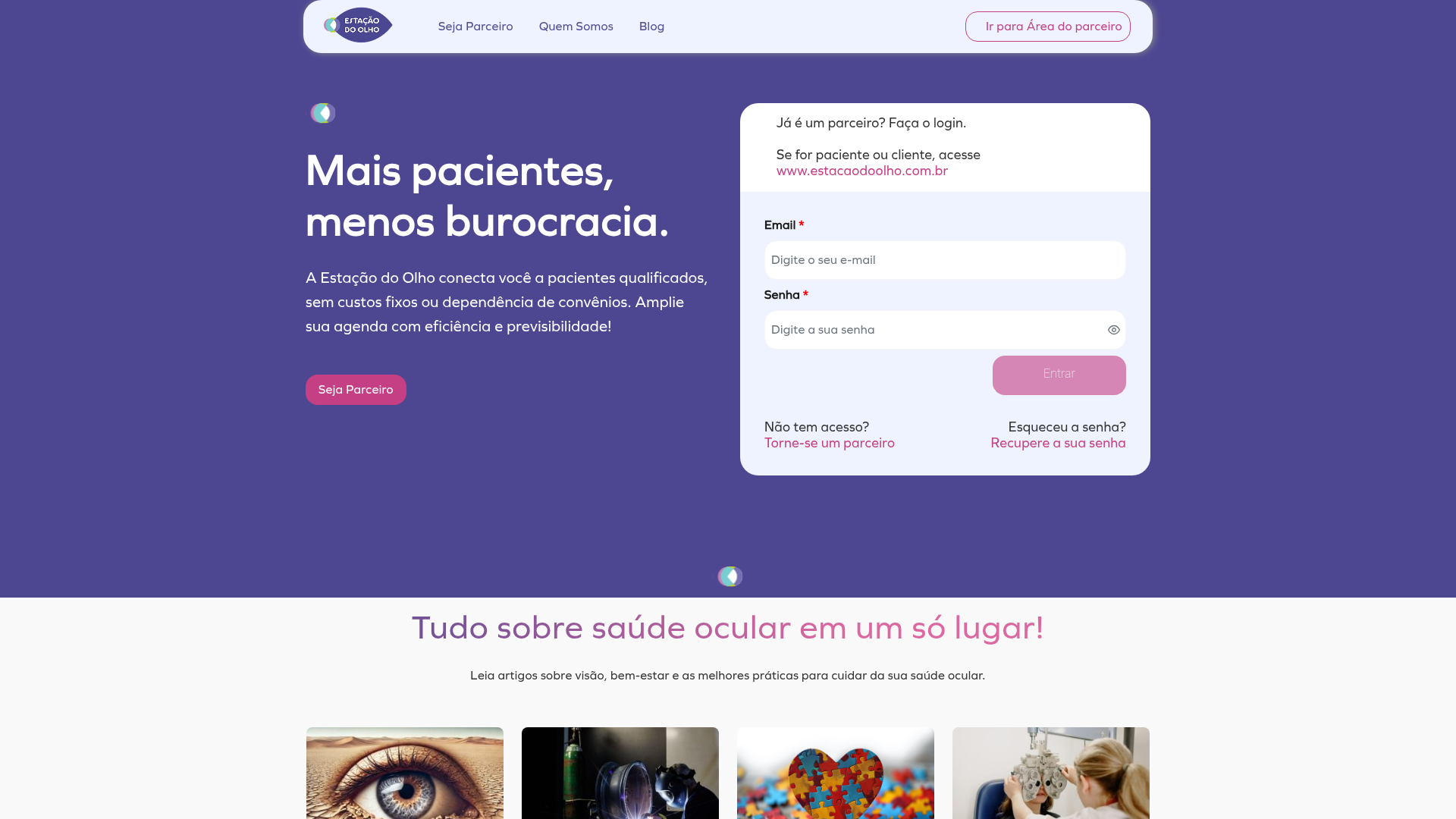 Estação do Olho Partner Portal — Backend Development